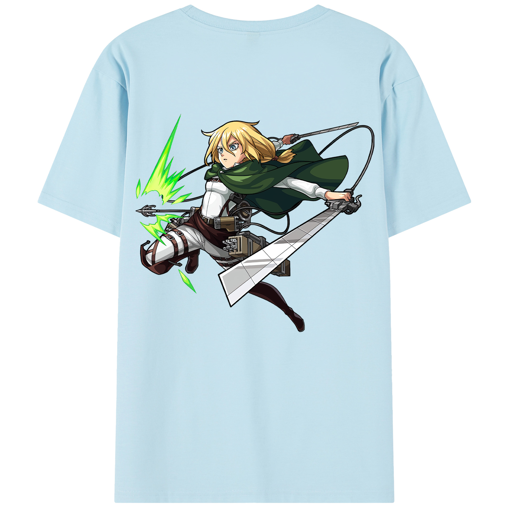 （画像用） 進撃の巨人 クリスタ·レンズ Attack on Titan Christa Lenz 綿100％半袖Tシャツ（背面プリント）